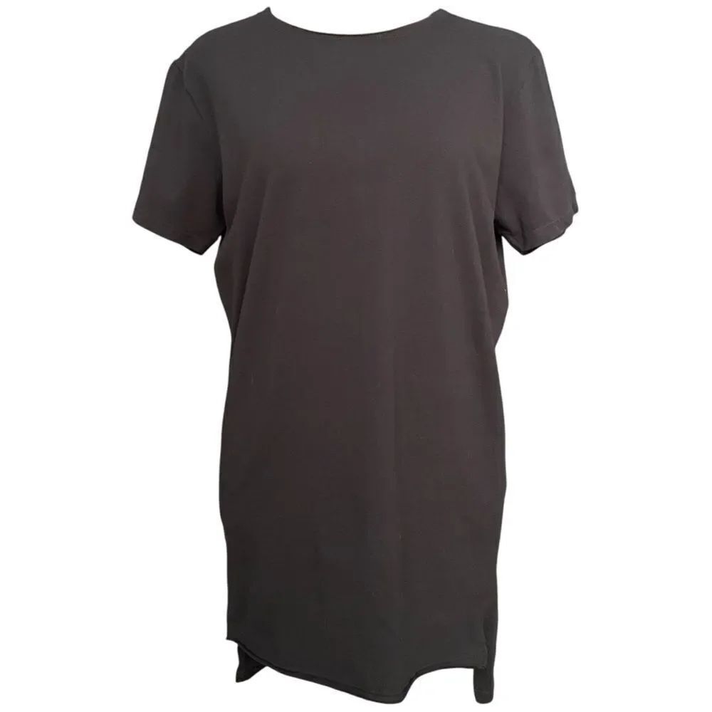 Alphalete - Black Short Sleeve Asymmetrical T-shirt Mini/Tunic Dress in Size M